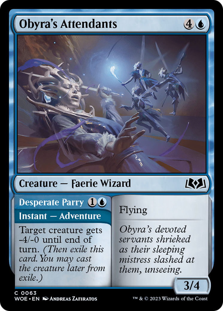 Obyra's Attendants // Desperate Parry (WOE-063) - Wilds of Eldraine Foil
