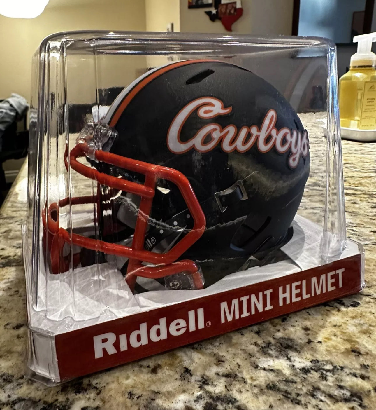 Oklahoma State Cowboys NCAA Mini Speed Football Helmet Matte Black- NCAA