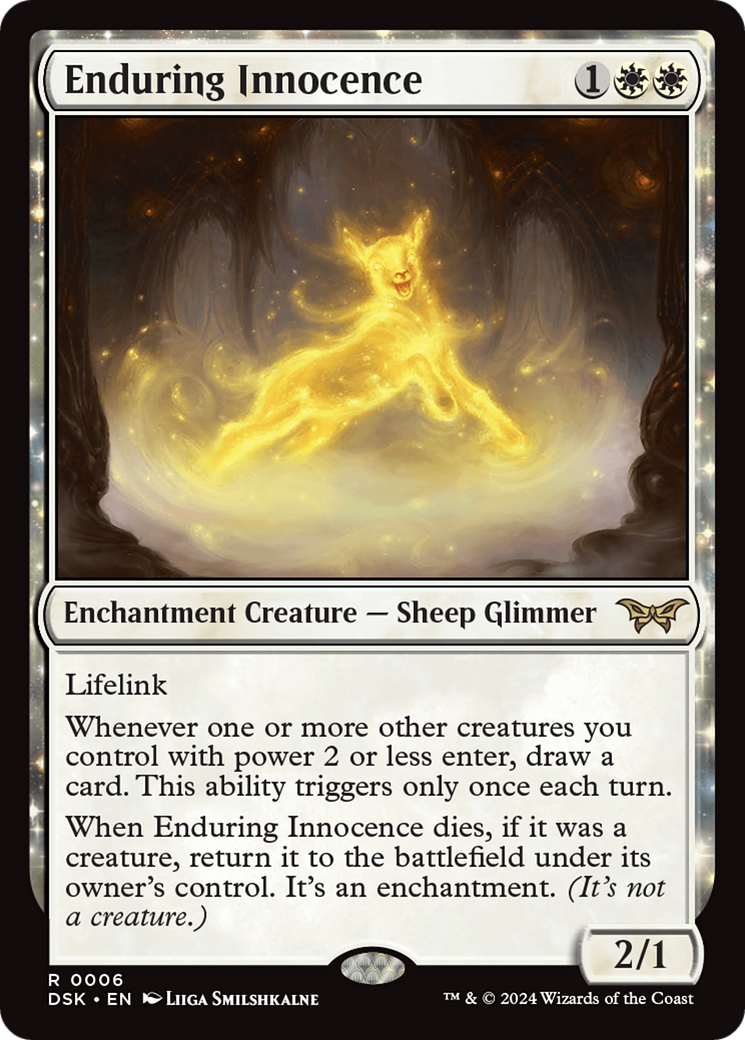 Enduring Innocence (DSK-006) - Duskmourn: House of Horror: (enchantment) Foil