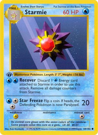 Starmie 064/102 - Base Set Shadowless Unlimited