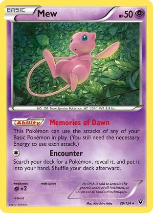 Mew 029/124 - XY Fates Collide Holofoil