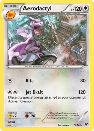 Aerodactyl 076/124 - XY Fates Collide Reverse Holofoil