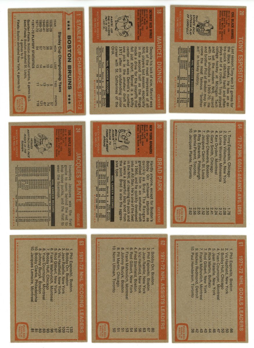 1972-73 TOPPS HOCKEY COMPLETE SET BREAK - 9 CARDS PER BOX! 2 hofers per box!