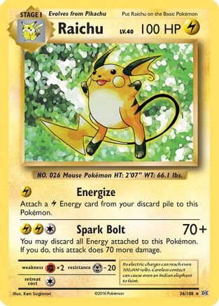 Raichu 036/108 - XY Evolutions Holofoil