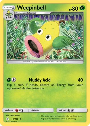 Weepinbell 002/145 - SM Guardians Rising Reverse Holofoil