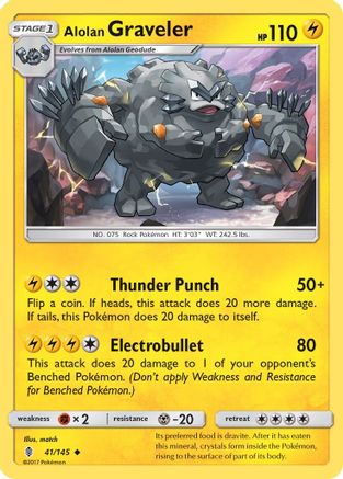 Alolan Graveler 041/145 - SM Guardians Rising Reverse Holofoil