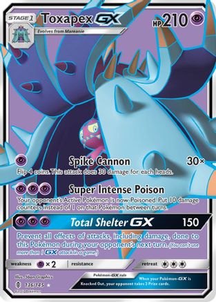 Toxapex GX (Full Art) 136/145 - SM Guardians Rising Holofoil