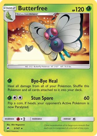 Butterfree 003/147 - SM Burning Shadows Reverse Holofoil