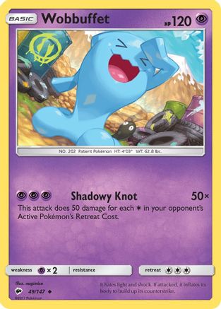 Wobbuffet 049/147 - SM Burning Shadows Reverse Holofoil