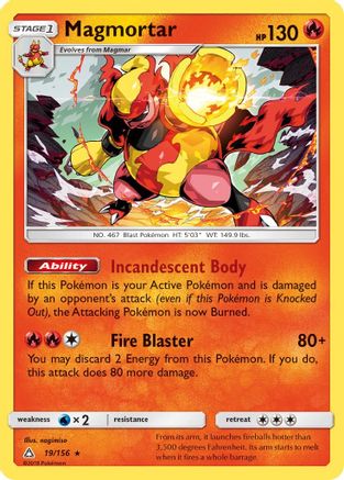 Magmortar 019/156 - SM Ultra Prism Reverse Holofoil