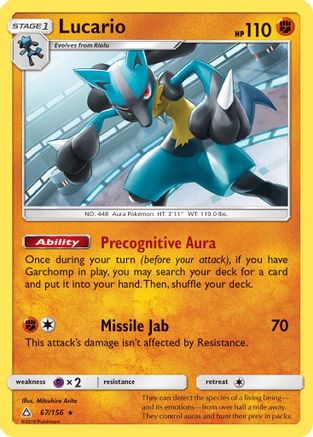Lucario 067/156 - SM Ultra Prism Holofoil