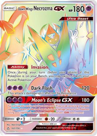 Dawn Wings Necrozma GX (Secret Rare) 161/156 - SM Ultra Prism Holofoil