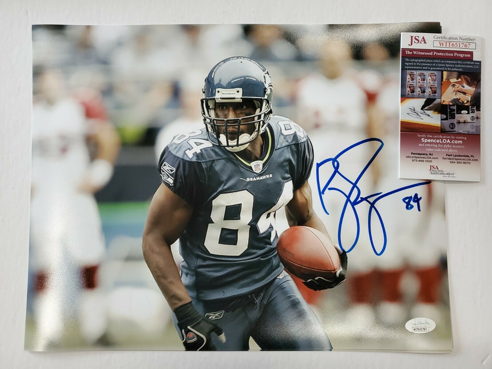 SEATTLE SEAHAWKS BOBBY ENGRAM AUTOGRAPHED SIGNED 11x14 PHOTO JSA COA