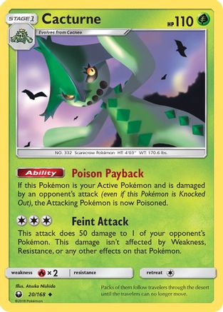 Cacturne 020/168 - SM Celestial Storm Reverse Holofoil
