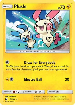 Plusle 053/168 - SM Celestial Storm Reverse Holofoil