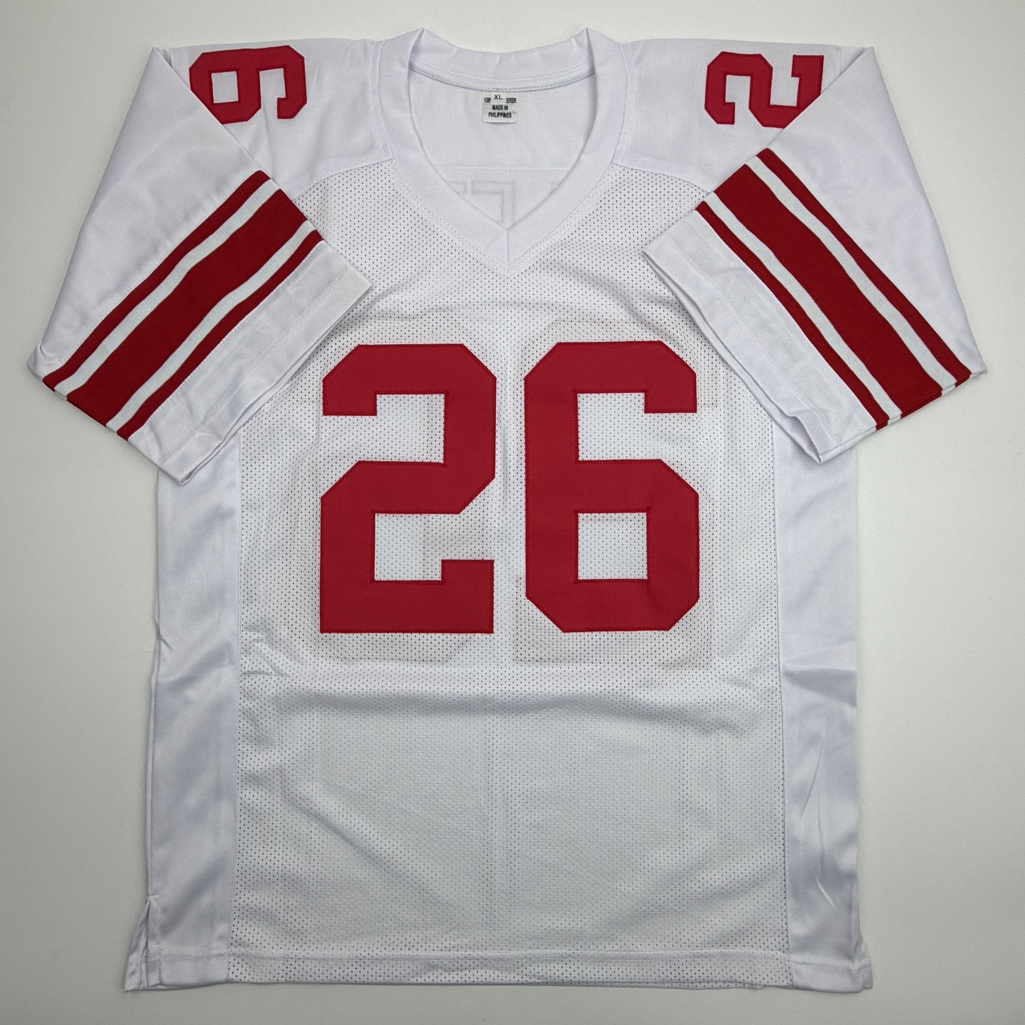 Autographed/Signed Devin Singletary New York White Football Jersey Beckett BAS COA