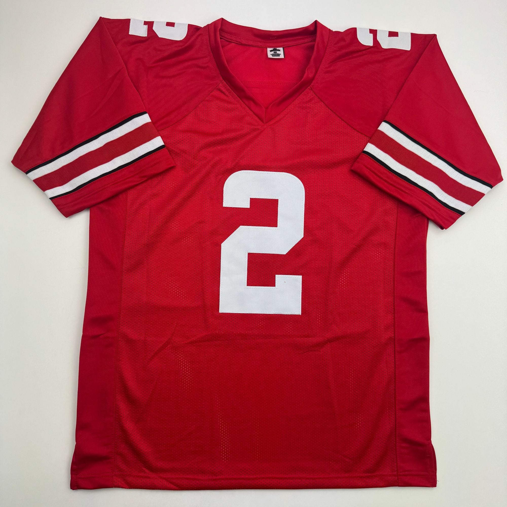 Autographed/Signed Caleb Downs Ohio State Red College Football Jersey JSA COA