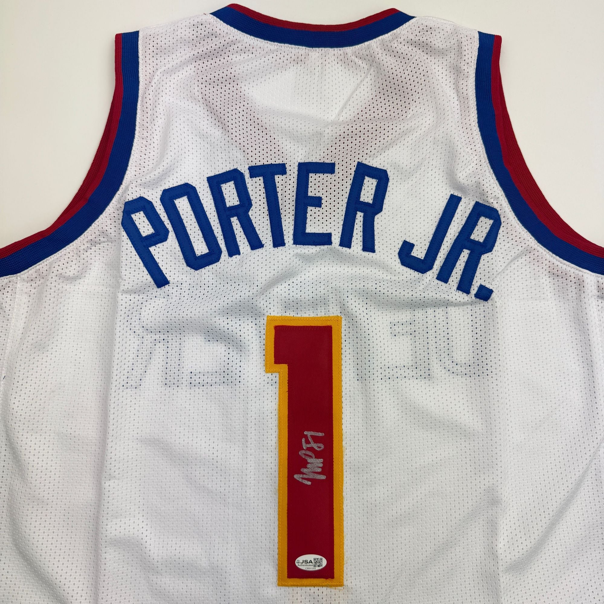 Autographed/Signed Michael Porter Jr. Denver White Basketball Jersey JSA COA