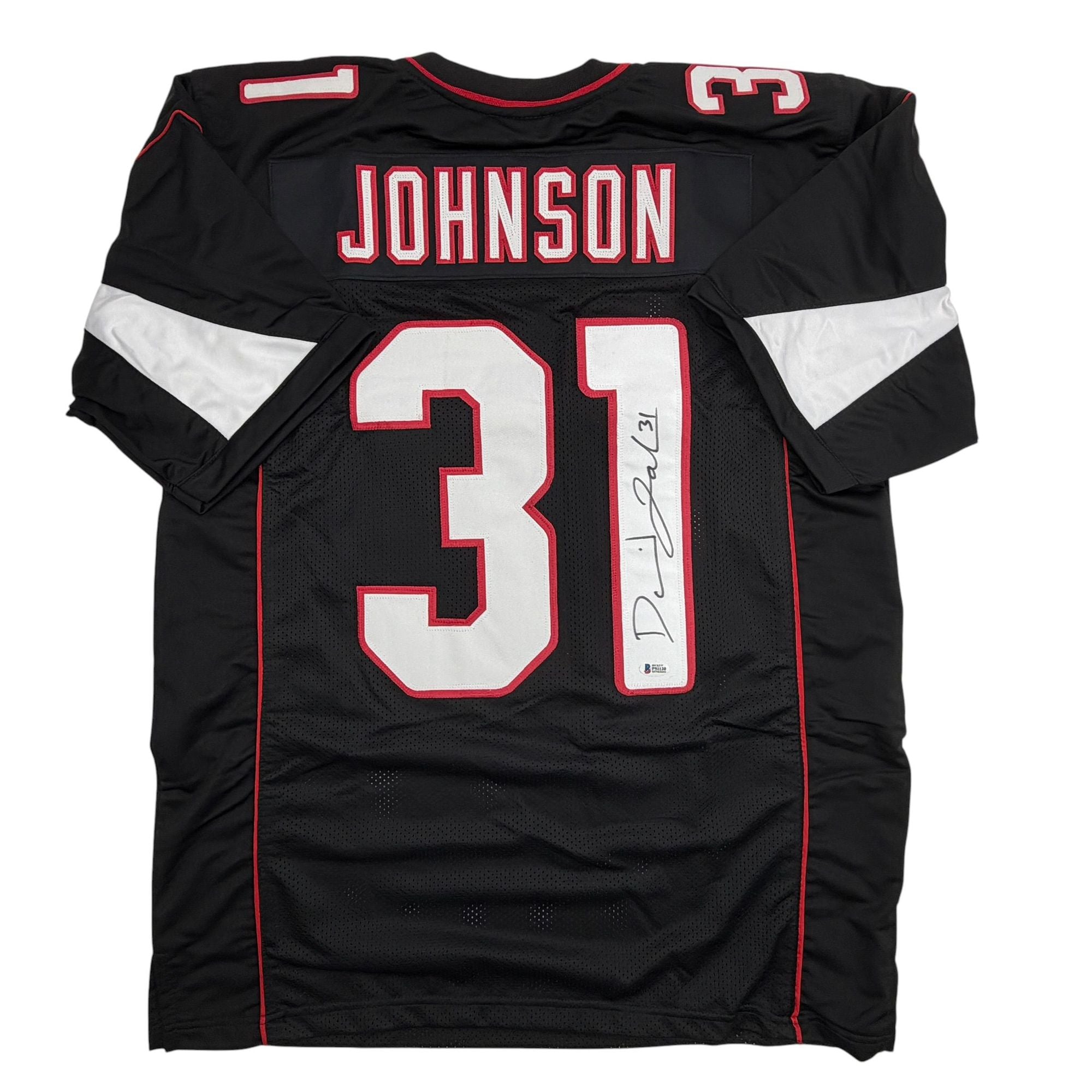 Autographed/Signed David Johnson Arizona Black Football Jersey Beckett BAS COA
