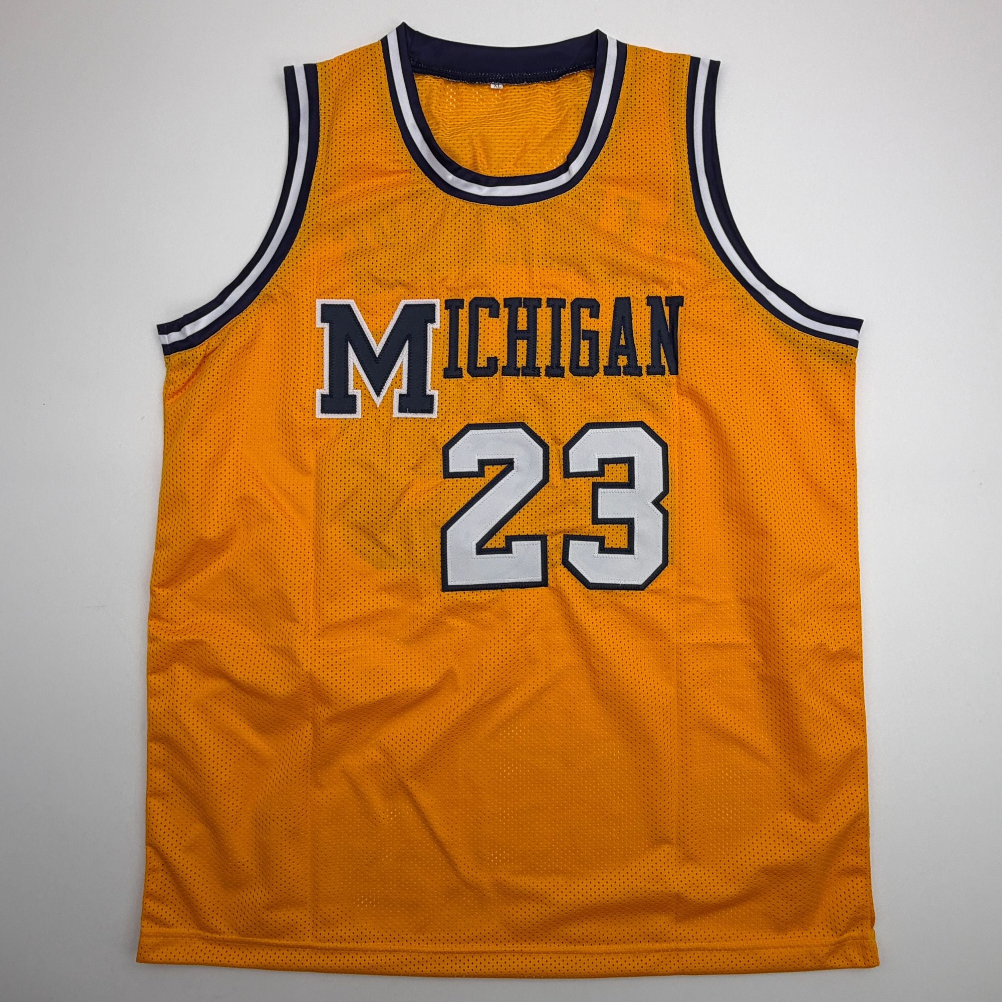 Autographed/Signed Yaxel Lendeborg Michigan Yellow College Basketball Jersey JSA COA