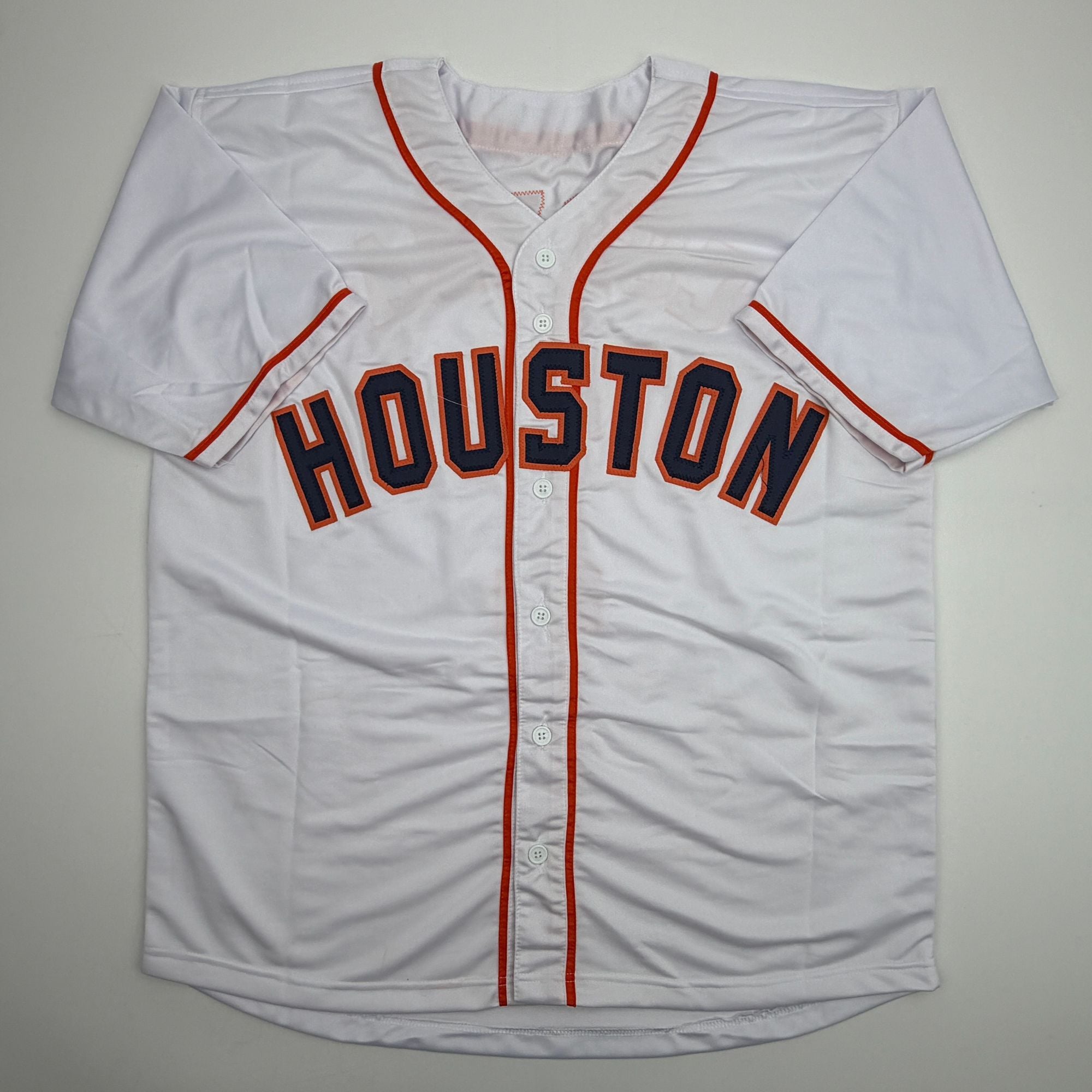 Autographed/Signed Carlos Correa Houston White Baseball Jersey Beckett BAS COA
