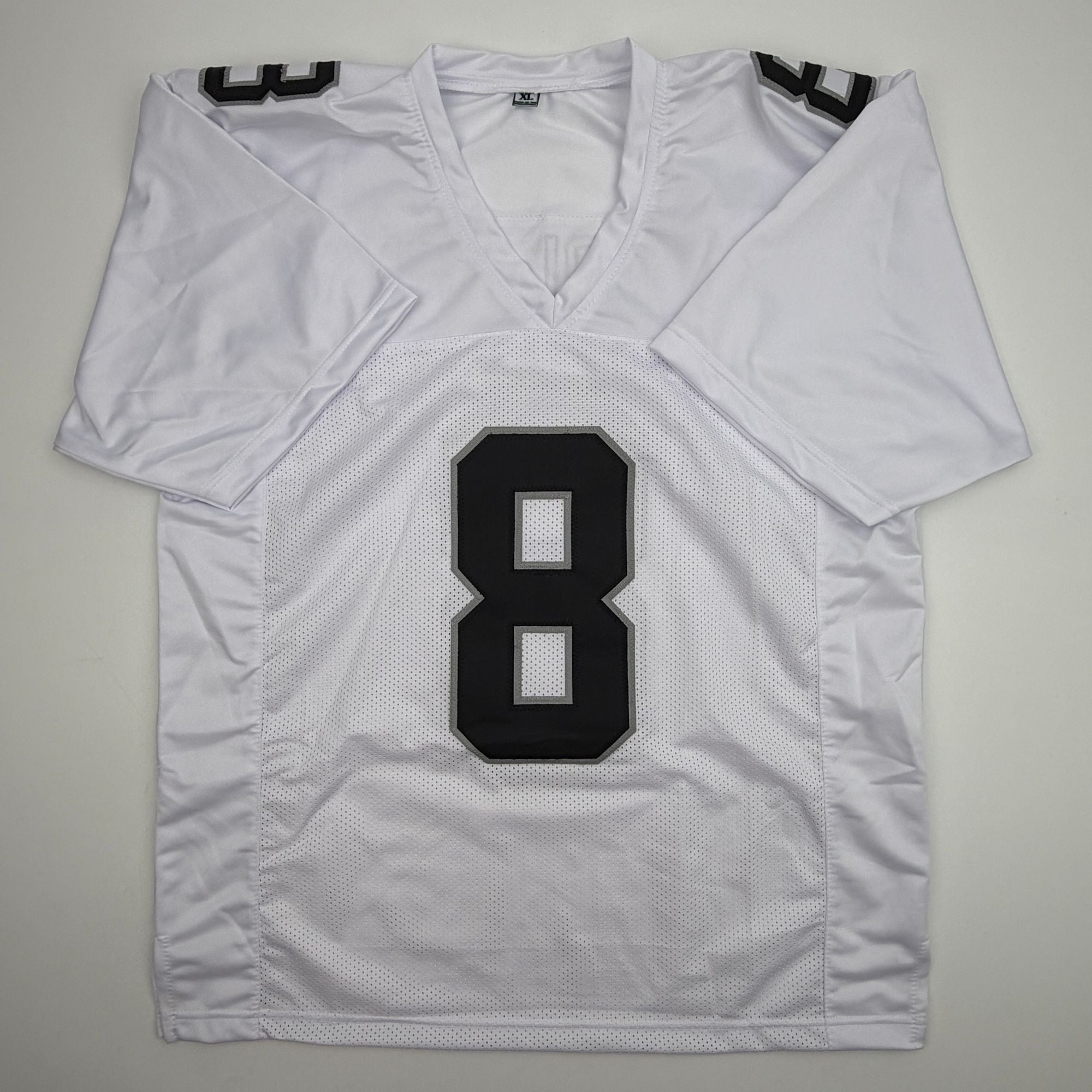 Autographed/Signed Daniel Carlson Las Vegas White Football Jersey Beckett BAS COA