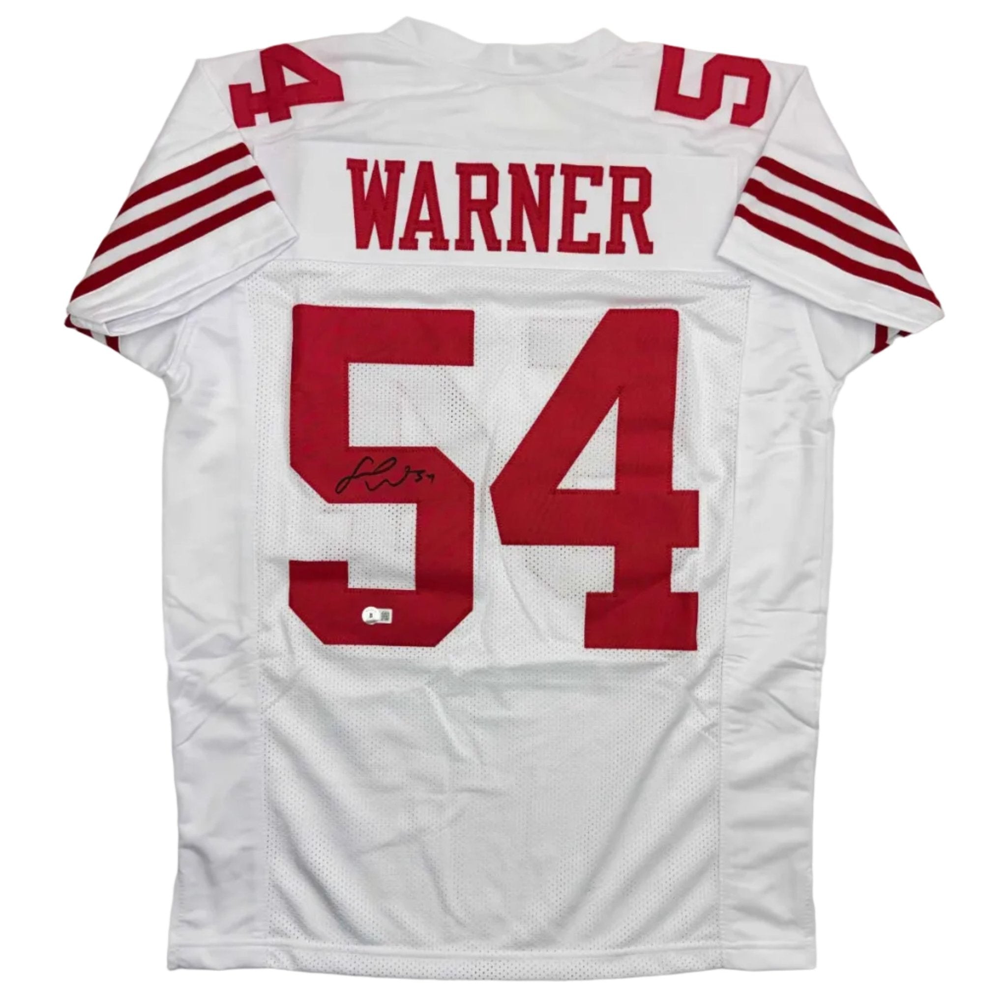 Autographed/Signed Fred Warner San Francisco White Football Jersey Beckett BAS COA