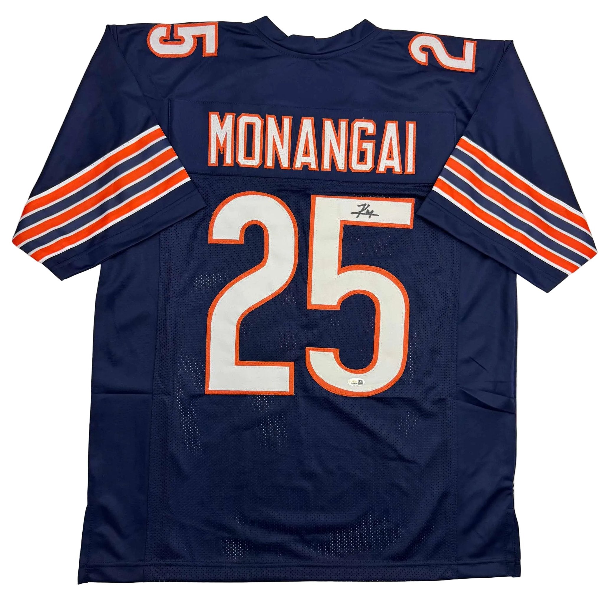 Autographed/Signed Kyle Monangai Chicago Blue Football Jersey JSA COA