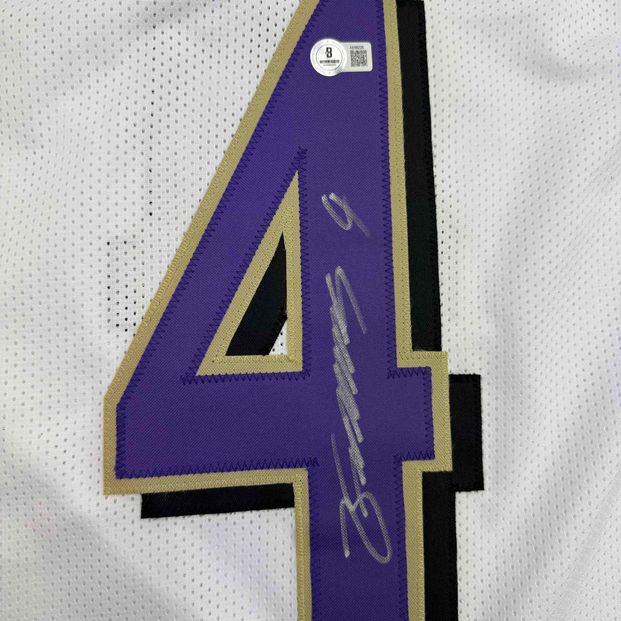 Autographed/Signed Zay Flowers Baltimore White Football Jersey Beckett BAS COA