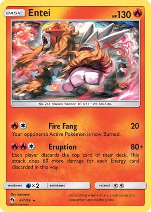 Entei 047/214 - SM Lost Thunder Reverse Holofoil