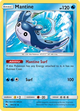 Mantine 058/214 - SM Lost Thunder Reverse Holofoil