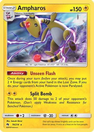 Ampharos 078/214 - SM Lost Thunder Reverse Holofoil