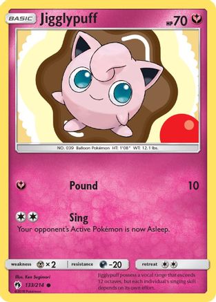Jigglypuff 133/214 - SM Lost Thunder Reverse Holofoil