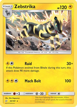 Zebstrika 045/181 - SM Team Up Reverse Holofoil