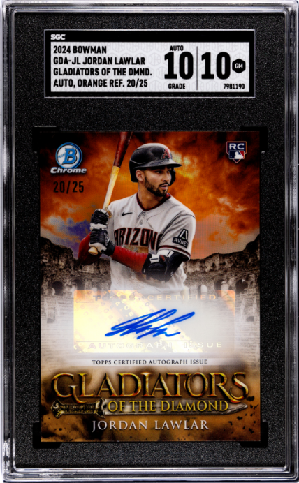 2024 Bowman Jordan Lawlar Gladiators of the Diamond Auto. /25 SGC 10/10