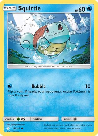 Squirtle 033/214 - SM Unbroken Bonds Reverse Holofoil