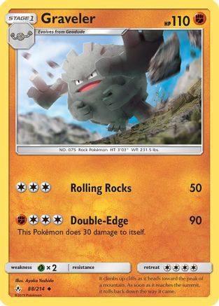 Graveler 088/214 - SM Unbroken Bonds Reverse Holofoil