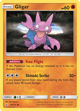 Gligar 098/214 - SM Unbroken Bonds Reverse Holofoil