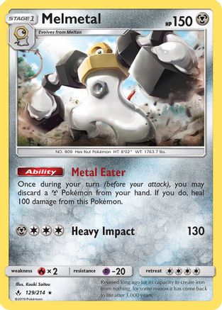 Melmetal 129/214 - SM Unbroken Bonds Reverse Holofoil