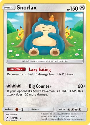 Snorlax 158/214 - SM Unbroken Bonds Holofoil