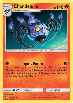 Chandelure 030/236 - SM Unified Minds Reverse Holofoil