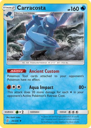 Carracosta 045/236 - SM Unified Minds Reverse Holofoil