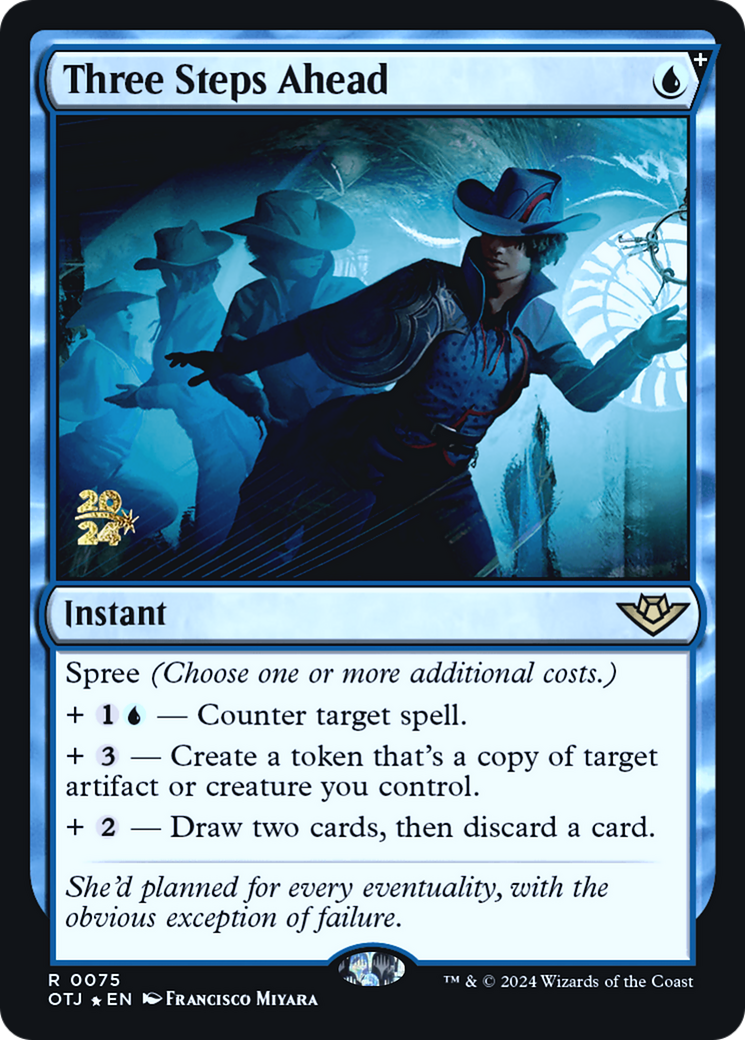Three Steps Ahead (PRE-075) - Outlaws of Thunder Junction Promos Foil