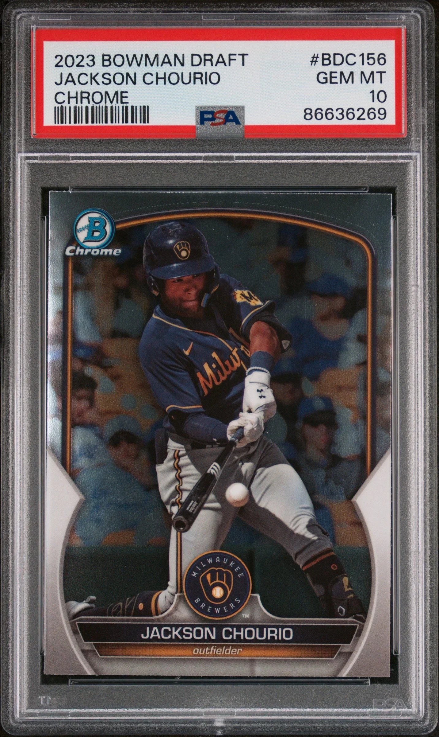 2023 BOWMAN DRAFT JACKSON CHOURIO CHROME #BDC156 - PSA 10