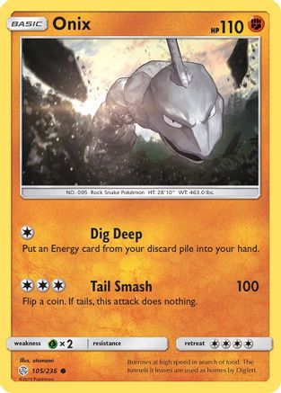 Onix 105/236 - SM Cosmic Eclipse Reverse Holofoil