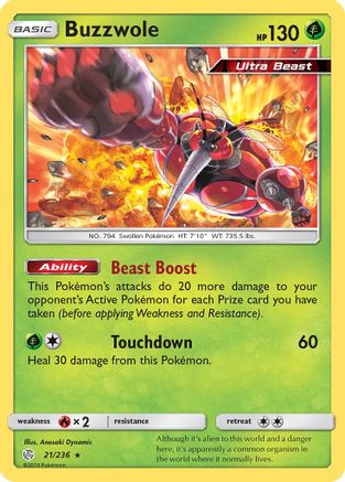Buzzwole 021/236 - SM Cosmic Eclipse Holofoil