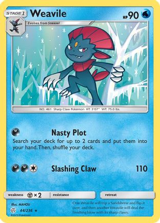 Weavile 044/236 - SM Cosmic Eclipse Reverse Holofoil