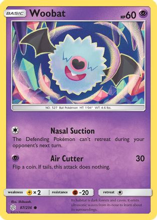 Woobat 087/236 - SM Cosmic Eclipse Reverse Holofoil