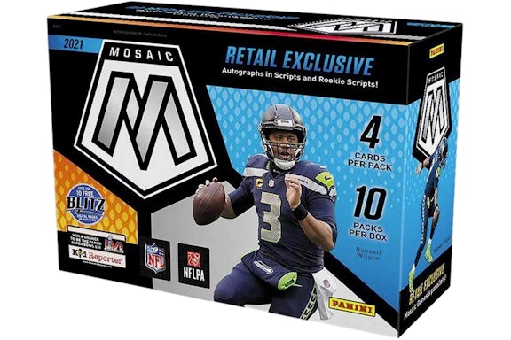2021 Panini Mosaic Football Mega Box - Reactive Yellow Parallels