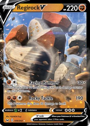 Regirock V 104/202 - SWSH01 Sword & Shield Base Set Holofoil